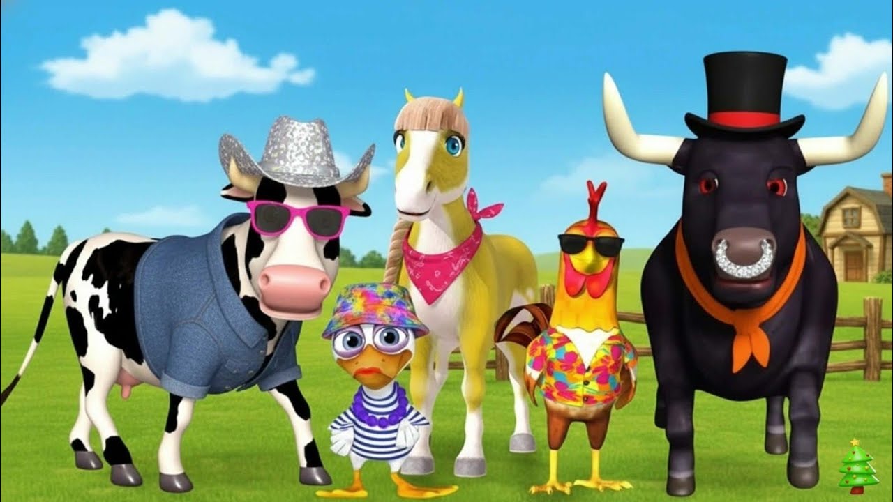 El pollito y el Tractor de la Granja - el Toro yTractor -Escapando del Toro y del Pollito