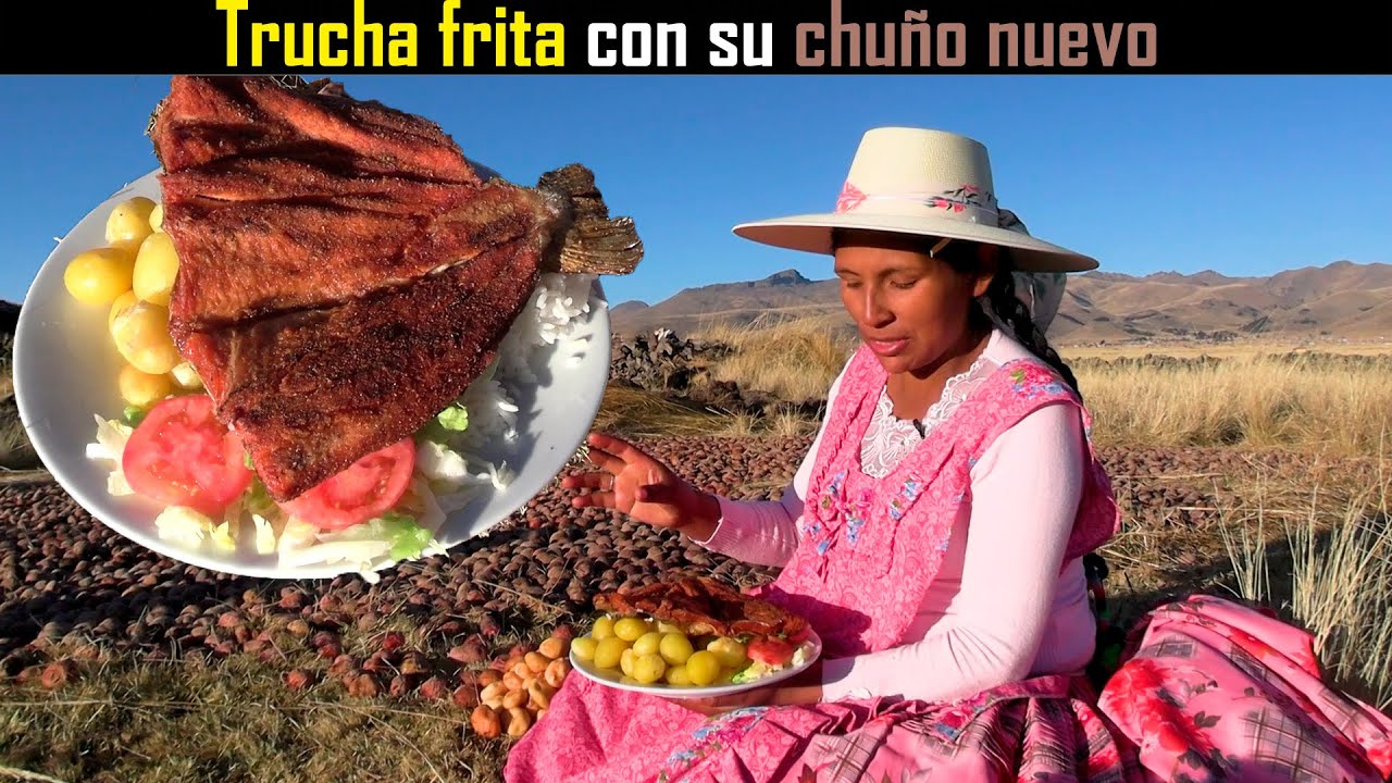 Trucha frita con su chuño nuevo