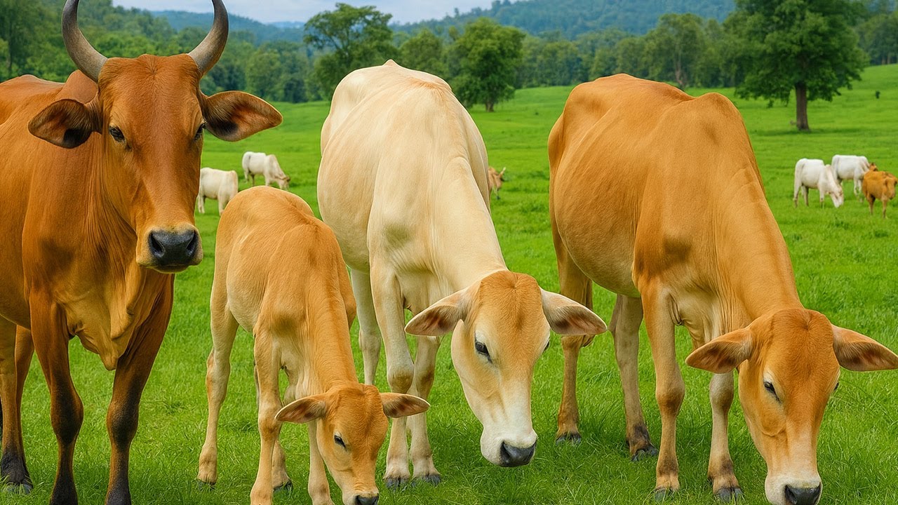 Aktivitas Sapi Lembu kampung Berkeliling Menuju ladang, Suara Sapi Moo, Sapi Lucu Beramai ramai