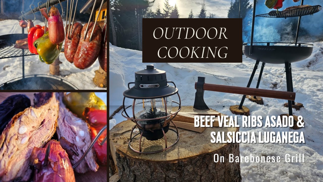 Beef Veal Ribs Asado & Salsiccia Luganega on Barebones Grill