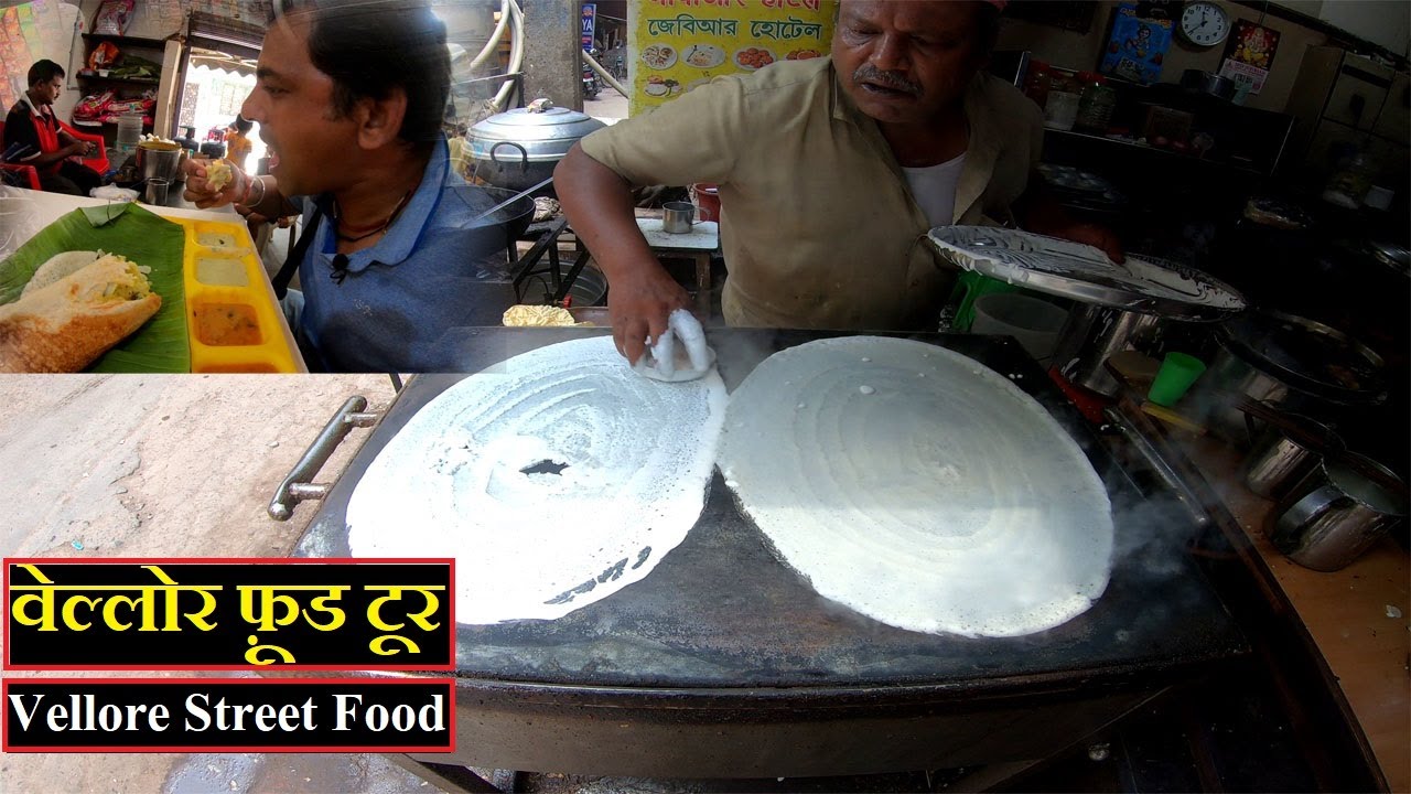 वेल्लोर फ़ूड टूर | Vellore Street Food | Dosa+Rice Thali+chai+Jush+idli Sambar+rice pongal+chat