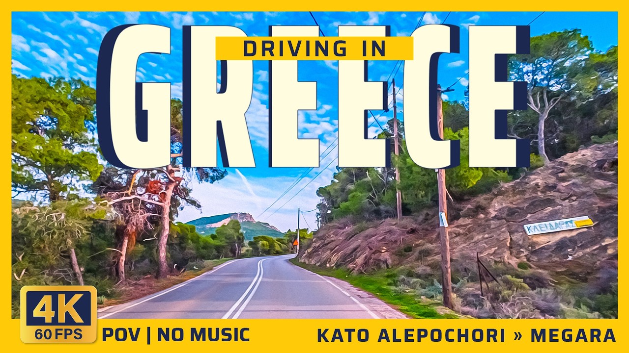 Driving in Greece 4K | Kato Alepochori to Megara | ASMR Road Sounds