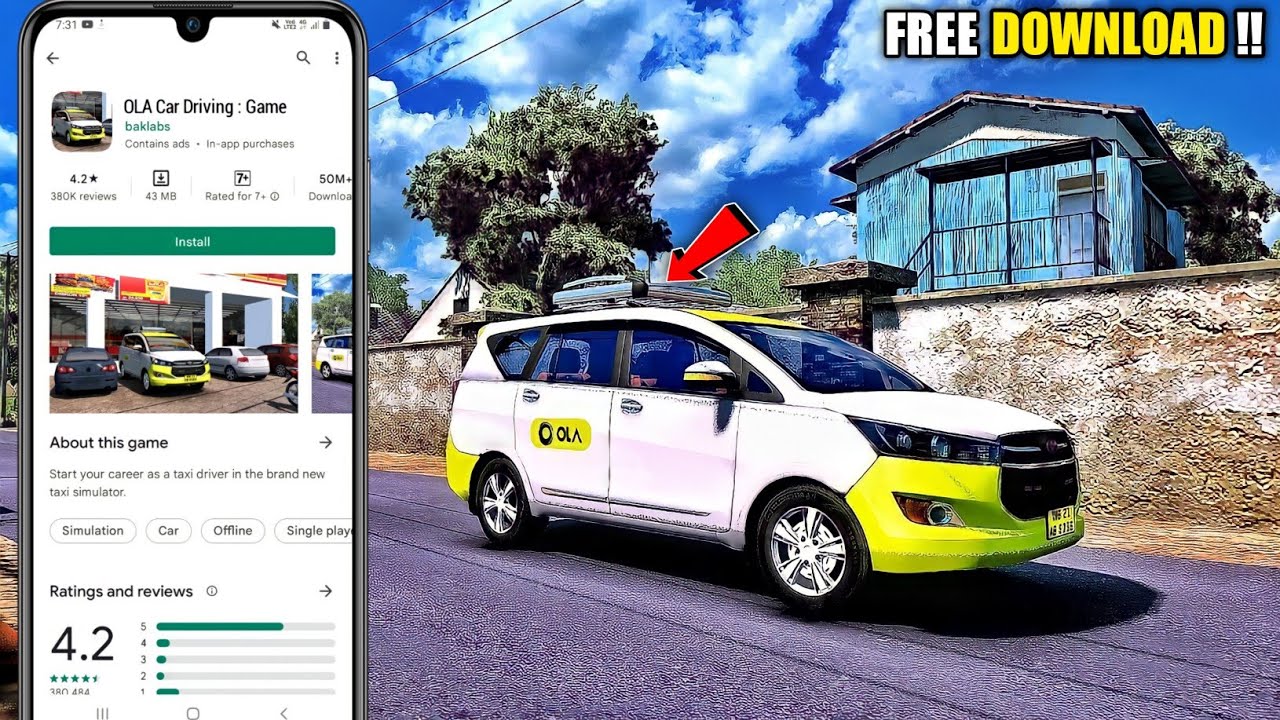 How to Download Indian OLA Cab Driving Game On Android | India OLA Cab Game |India Cab Game Download