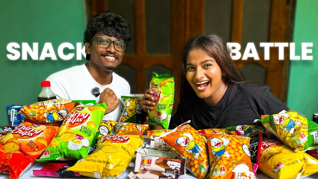 බඩ පැලෙන කඩචෝරු තරගය 🤺 w/@sanu_theekshana - Snack Battle 🥠🍟