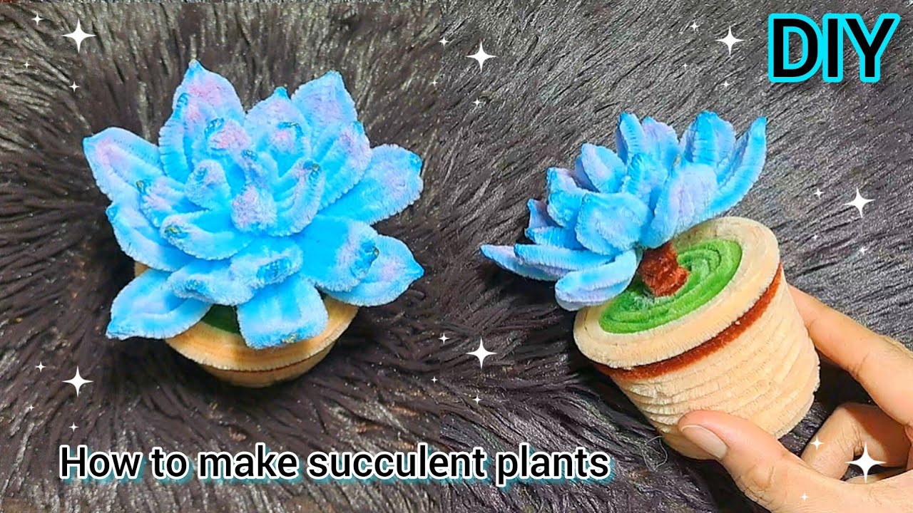 DIY Flowers - How to make succulent plants with pipe cleaner | Chenille Stems Craft Ideas | Fairy Am
