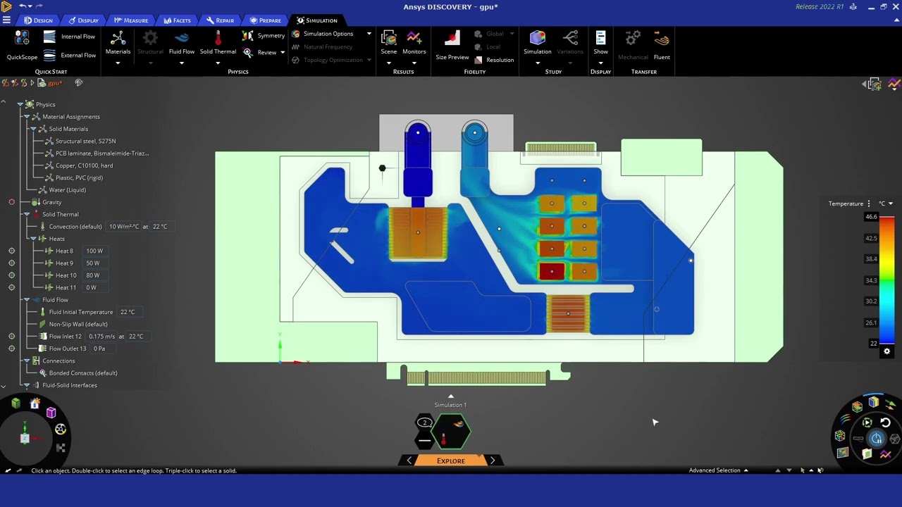 Ansys Discovery — демонстрация жидкостей