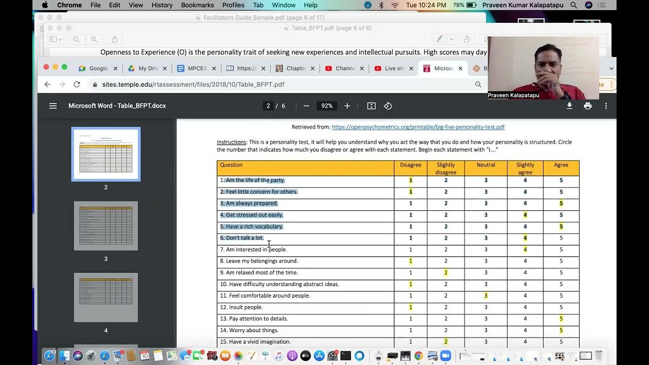 Big Five Personality Test Interpretation