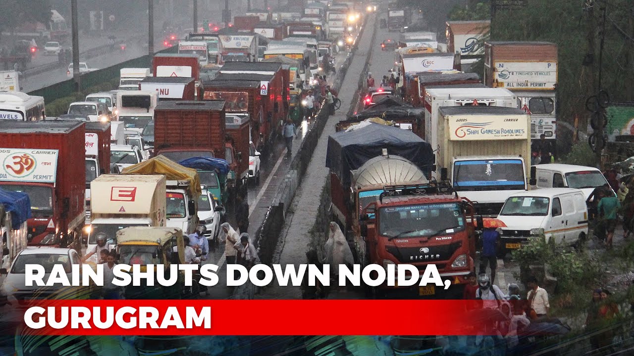 Rain Shuts Down Noida, Gurugram: WFH, Schools Closed; Roads As Streams