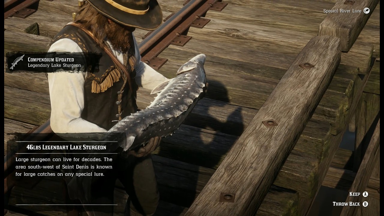 Legendary Lake Sturgeon. Red Dead Redemption 2, 4K.