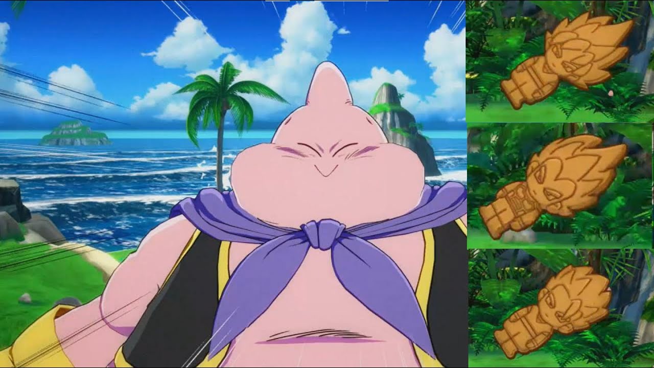 Маджин Буу поедает состав FighterZ