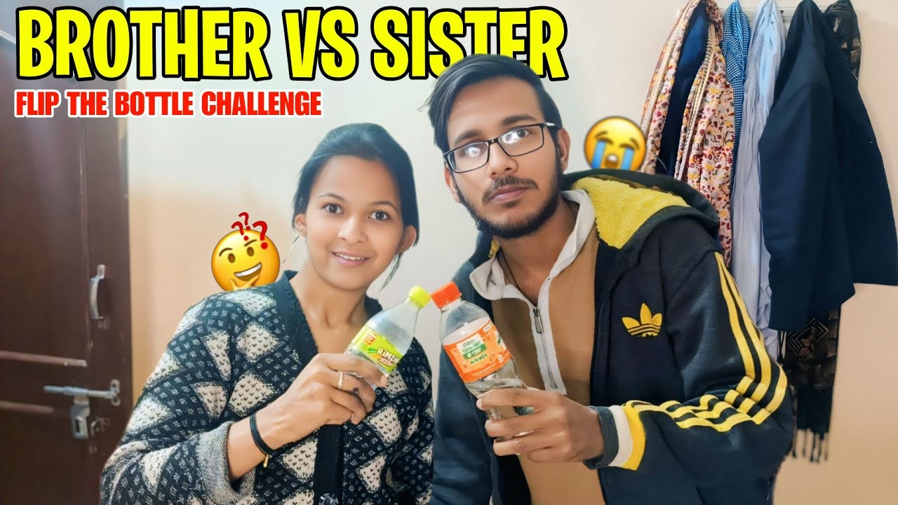 Sister Vs Brother Flip The Bottle Challenge! 
