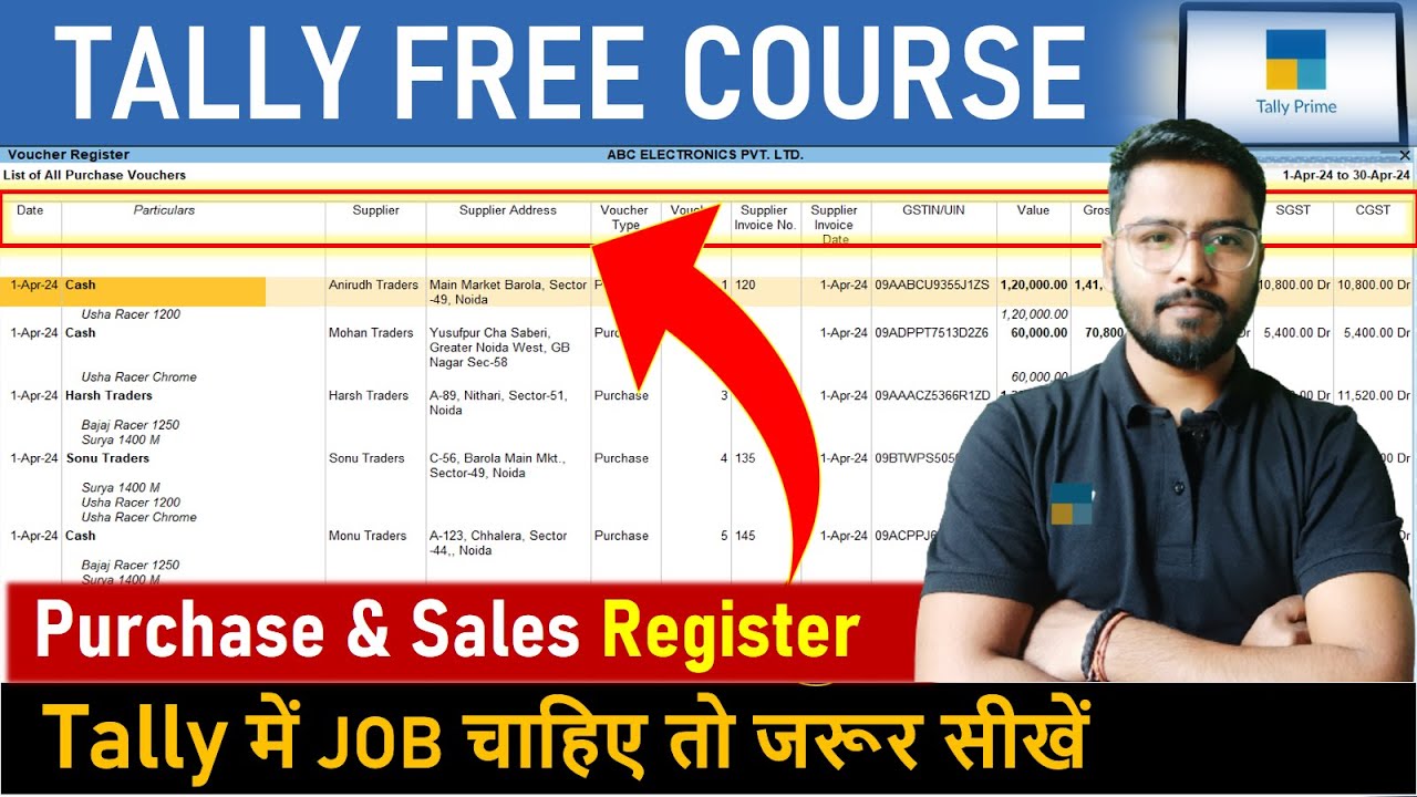 Tally Prime - Purchase & Sales Register | Purchase Report | Tally Prime