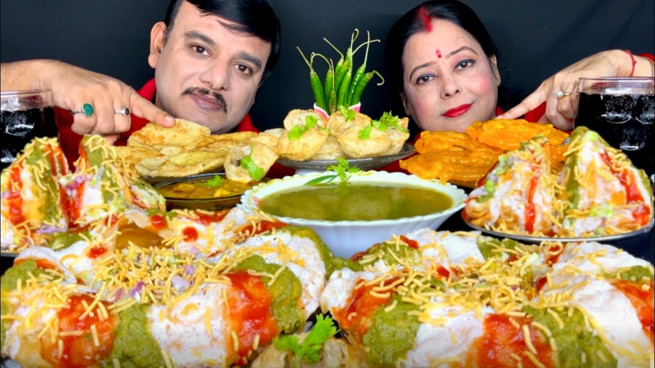 SPICY🔥STREET FOOD PANIPURI CHAAT RAJ KACHORI SAMOSA CHAAT JALEBI EATING CHALLENGE|CHAAT EATING|#food