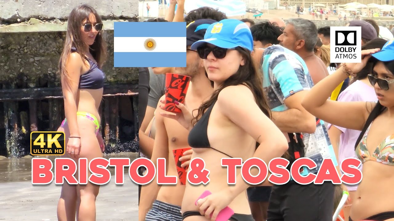 4K - Beach Walk BRISTOL & TOSCAS BEACH MAR DEL PLATA Summer 2023