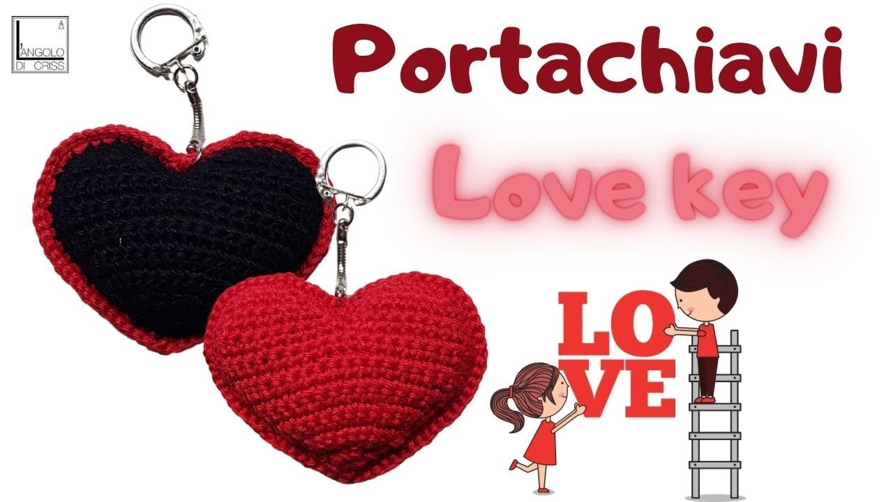 TUTORIAL portachiavi cuore all'uncinetto 