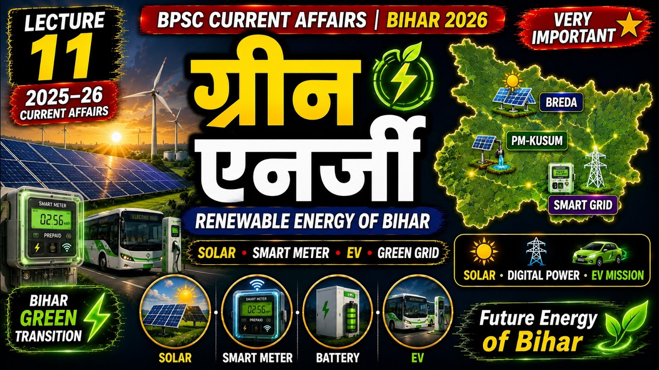 🚨 Bihar Renewable Energy Current Affairs 2026 | Smart Meter, PM-KUSUM & Solar Projects | BPSC BSSC