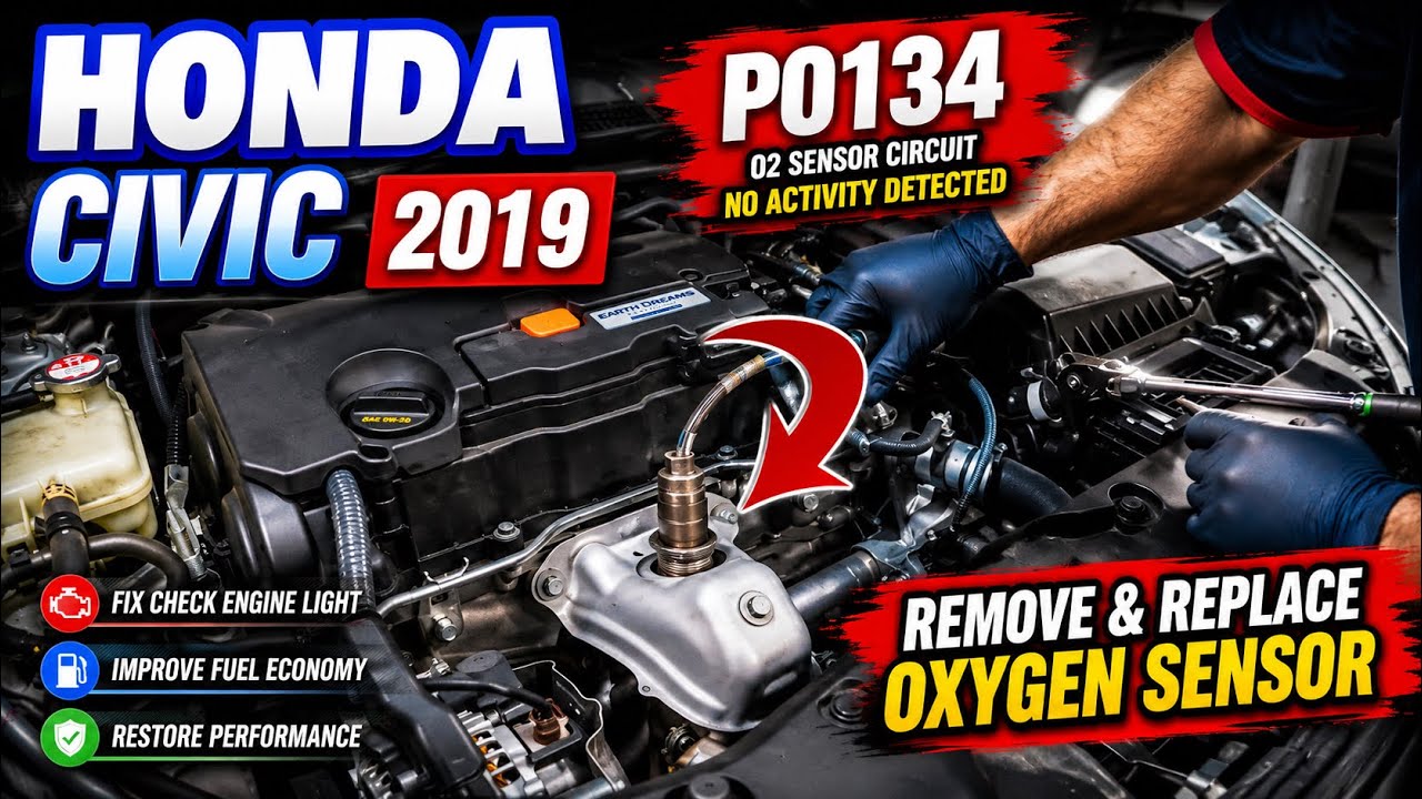 2019 Honda civic P0134 How to remove and replace oxygen sensor EASY DIY