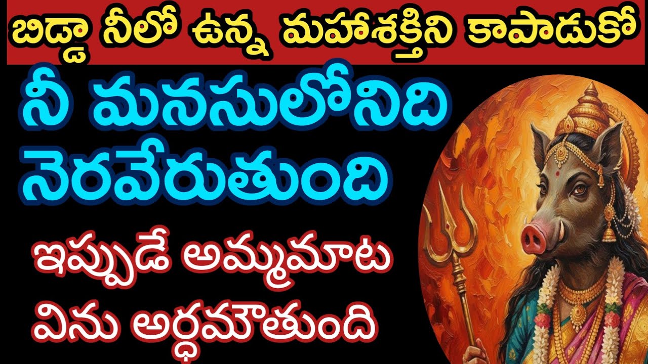 నీలో ఉన్న మహాశక్తి ని కాపాడుకో బిడ్డా నిమసులోని కోరిక  తీరుతుంది |varahidevi vakku @Pavithratalks
