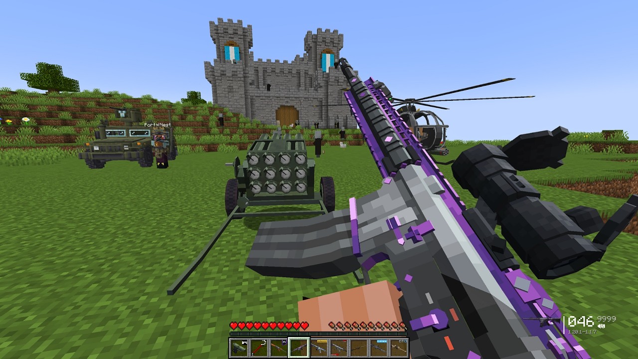 We Destroyed a Pillager Castle Using a LASER CANNON and Modern Weapons! ⚡🏰💥