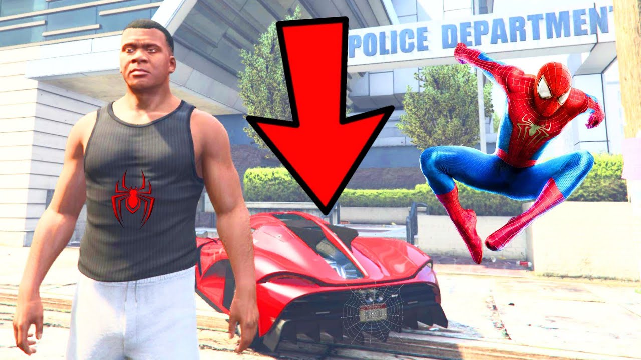 STEALING SPIDERMAN SUPERCAR FROM POLICE STATION GTA 5