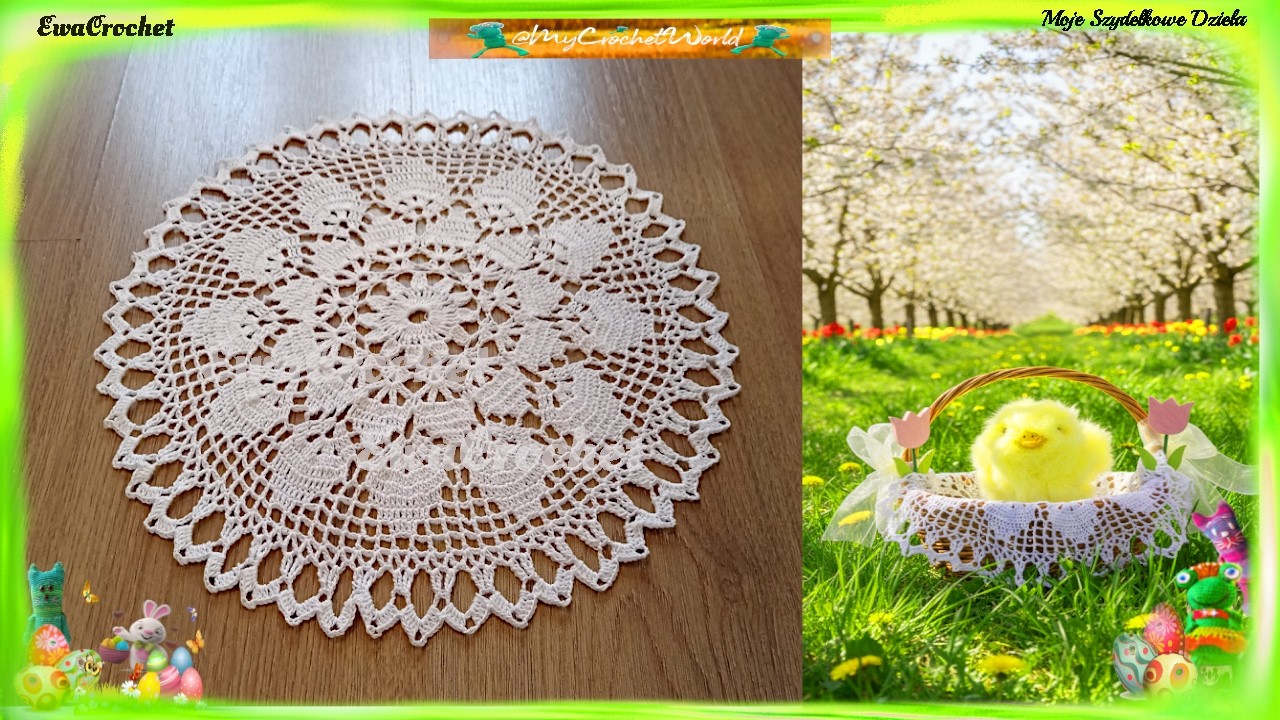 🐣 Serwetka do koszyczka i nie tylko Nr.3 /2026 (32 cm)☕ Część 1☕ crochet moje szydełkowe dzieła 🕊️🌿
