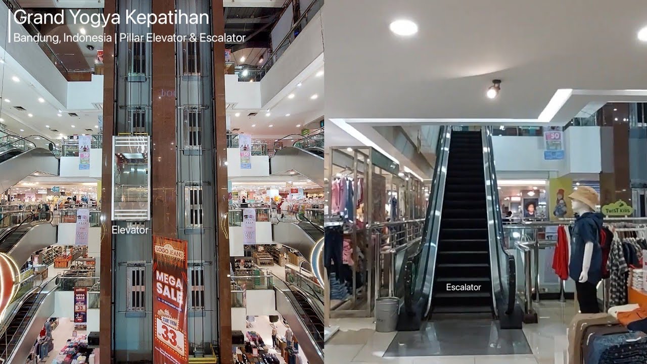 Pillar Scenic Elevator and Escalators at Grand Yogya Kepatihan, Bandung