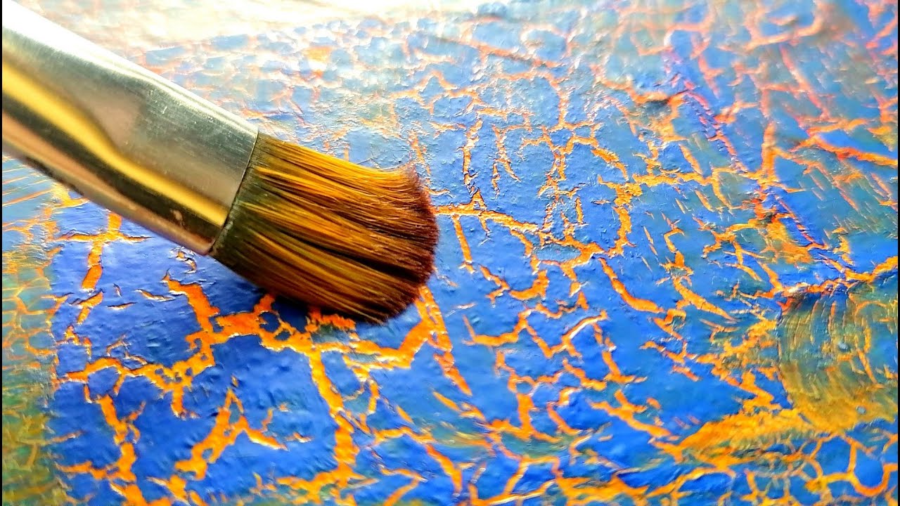 Сraquelure Effect | Cracking Abstract Painting | Acrylic on Canvas | Work #102
