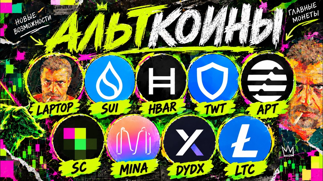 Альткоины на иксы! Разбор монет: LAPTOP / SUI / HBAR / TWT / APT / SC / MINA / DYDX / LTC