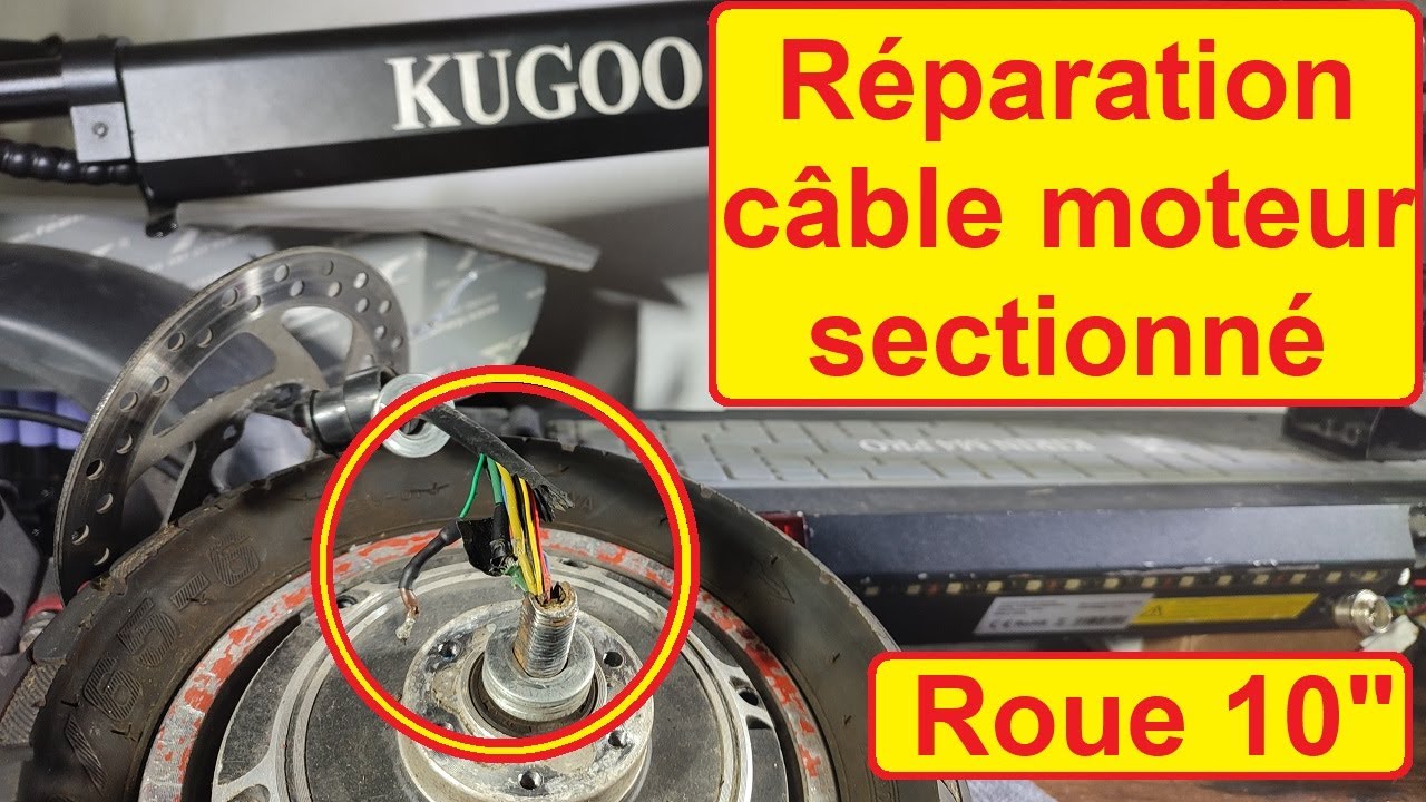 Réparer un câble moteur coupé de trottinette électrique - roue 10
