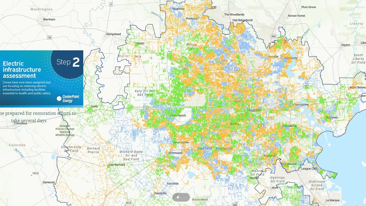 New CenterPoint map shows repair work hasn't started in many areas