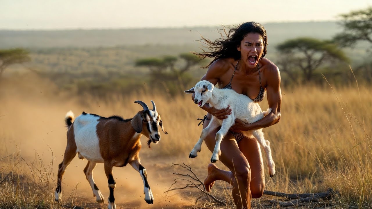 4.7M Years Ago | A brave prehistoric girl rescues a white baby goat in the savanna - Part2