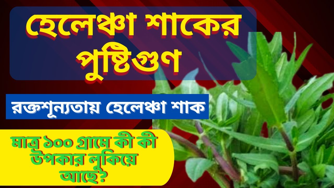 হেলেঞ্চা শাকের পুষ্টিগুণ  ||  মাত্র ১০০ গ্রামে কী কী উপকার লুকিয়ে আছে ?