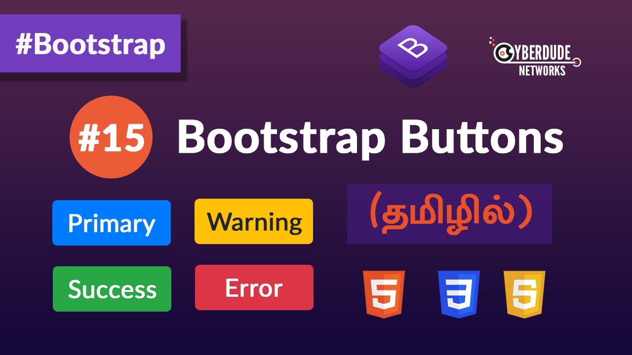 #15 - Bootstrap Buttons - (தமிழில்) (Tamil) | Bootstrap Course  | Web Design