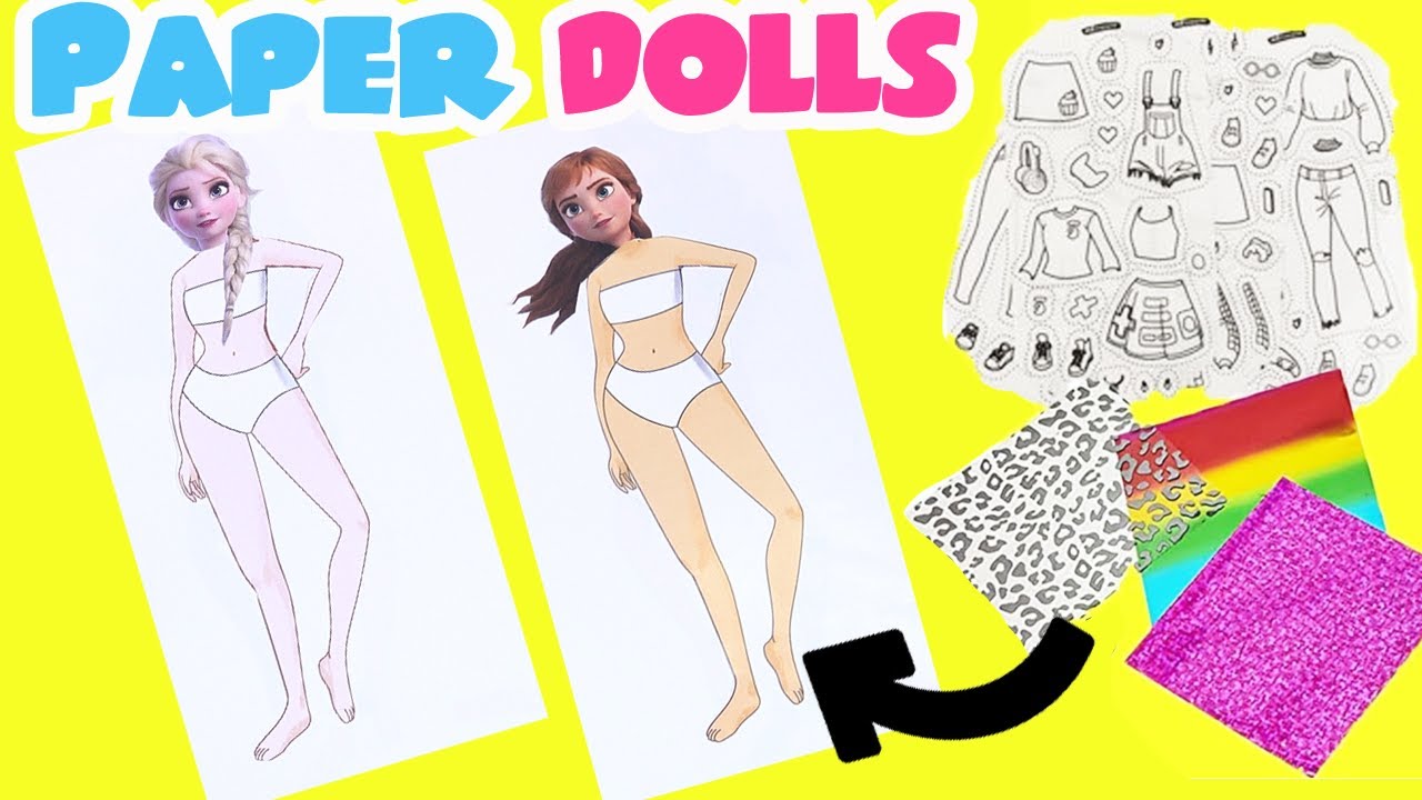 Disney Frozen DIY Paper Doll Fashions for Anna and Elsa! Inkfluencer Style and Create