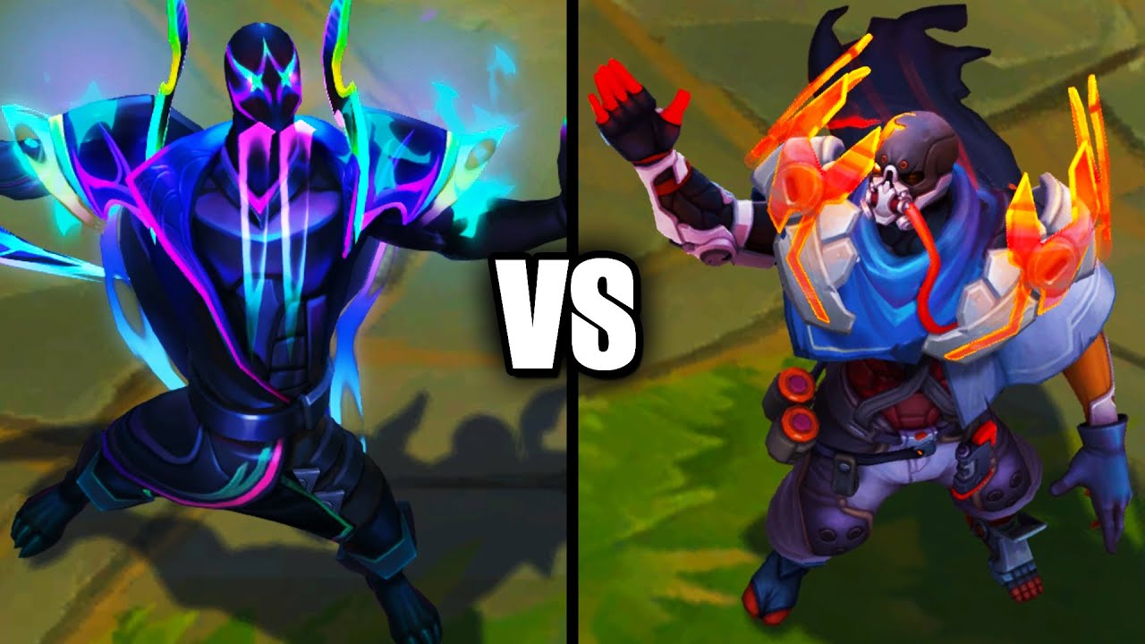 Empyrean Pyke vs PROJECT Pyke Legendary Skins Comparison (League of Legends)