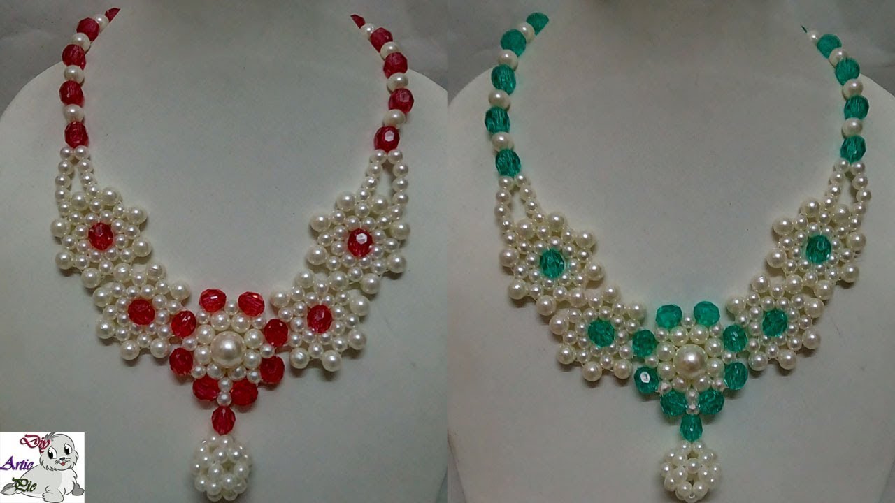 #79 How to Make Pearl Beaded Necklace || Diy || Jewellery Making