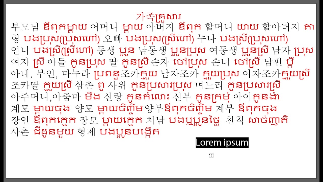 Study Korean's words relate about family# សិក្សាពាក្យកូរ៉េដែលទាក់ទងអំពី គ្រួសារ