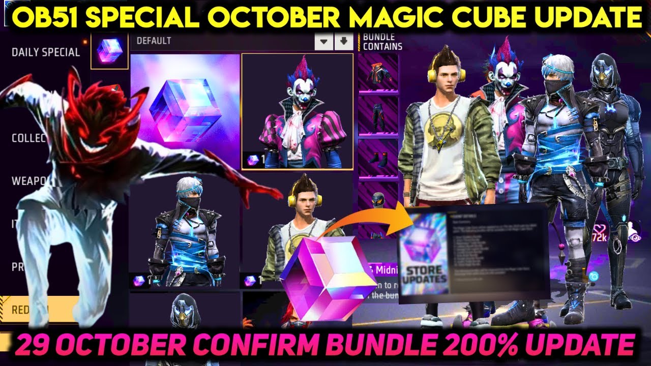 29 OCTOBER 2025 KO NEXT MAGIC CUBE STORE UPDATE OB 51 10 BUNDLE NEW EVENT FREE FIRE MEIN KAB AAYEGA