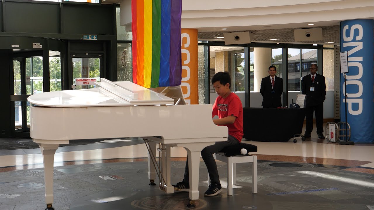 Security Watch Over me playing Elton John I'm Still Standing Piano Cover Cole Lam 12 Years Old