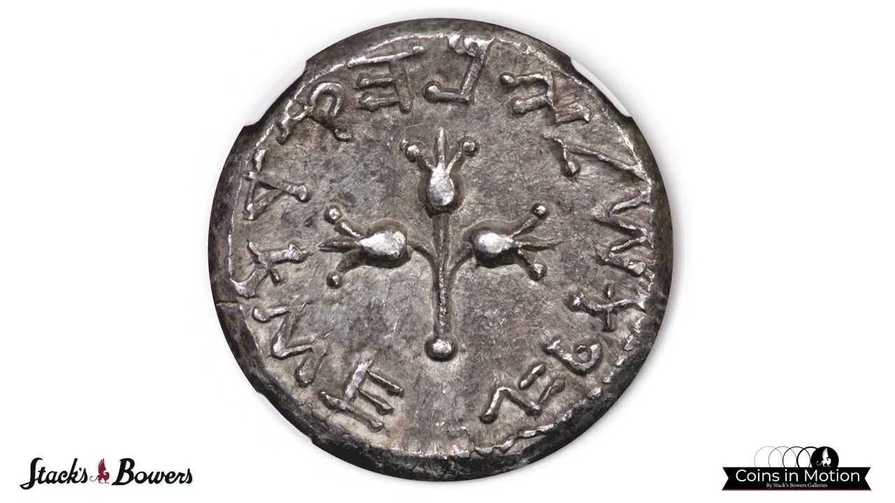 JUDAEA. First Jewish War, 66-70 C.E. AR Shekel (13.73 gms),. NGC Ch EF, Strike: 5/5 Surface: 5/5.