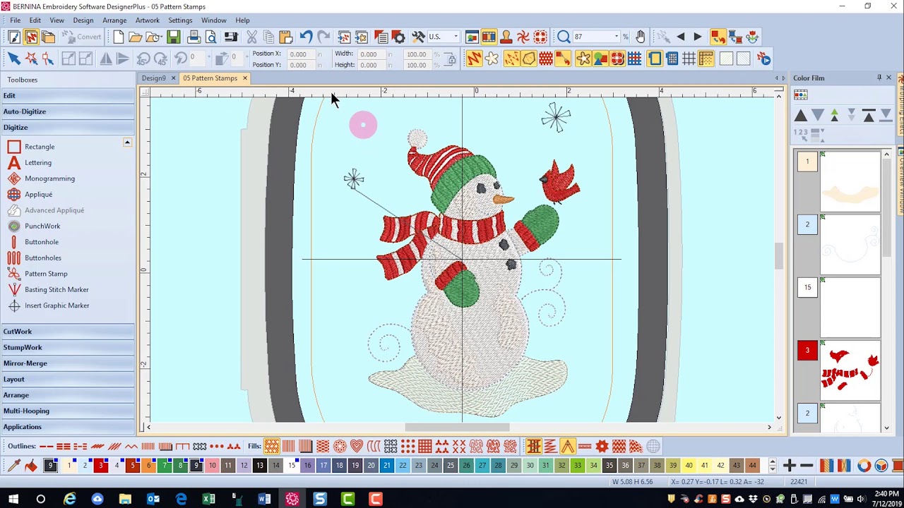 15.05 Master BERNINA Embroidery Software 8—Digitizing:  Pattern Stamps