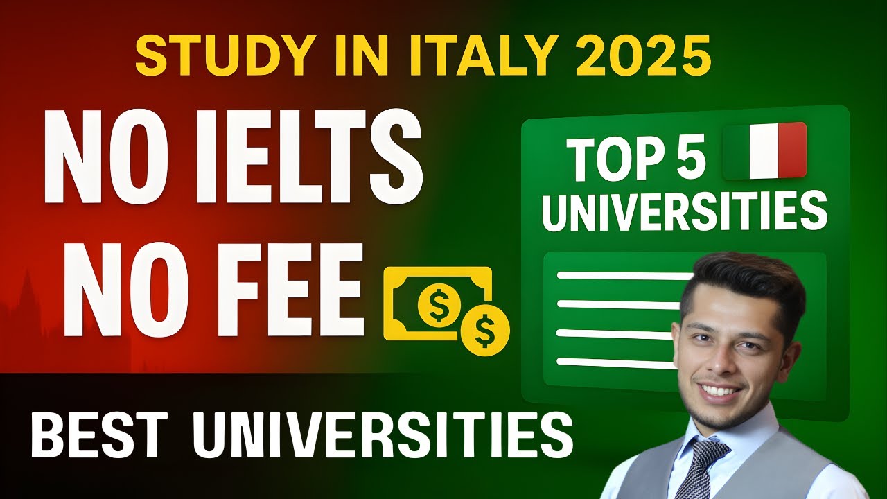 Top 5 Universities in Italy 2025 — No IELTS & No Application Fee | Study in Italy