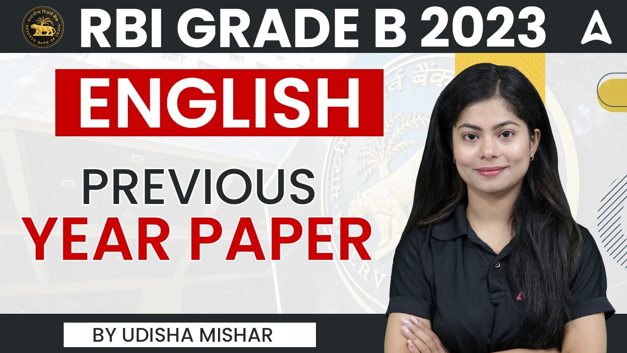RBI Grade B 2023 | RBI Grade B English Previous Year Paper By Udisha Mishra