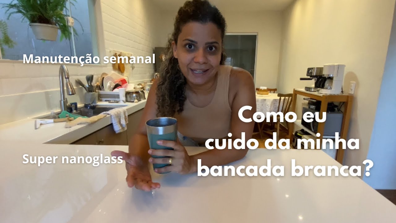 Cozinha branca em SUPER NANOGLASS✨ como eu cuido, produtos e manutenção que eu faço semanalmente 