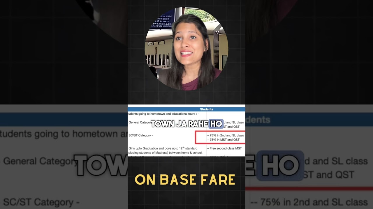 Get 50% discount on train tickets! #irctc #train #finance #students #cameenalgoel