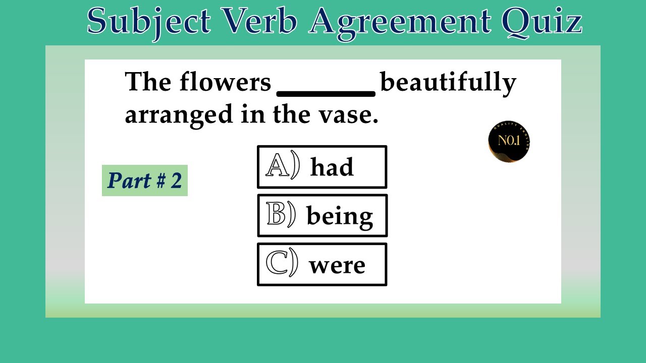 Subject Verb Agreement Quiz Part 2 | Grammar test | Can you pass this Quiz | No.1 Quality English