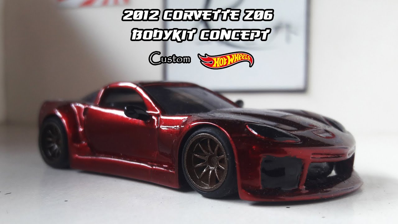 Diecast Hotwheels Custom 2012 Corvette Z06 Bodykit Concept Scale 1:64