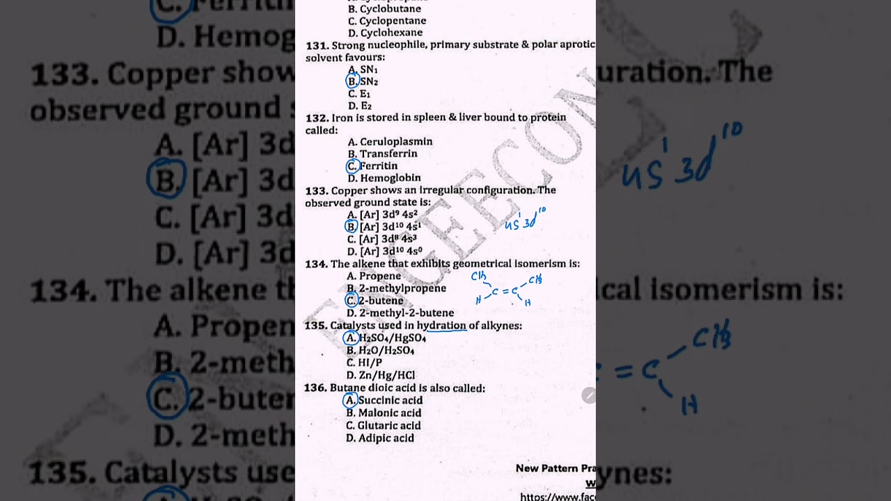 MDCAT Practice Test 2nd Year Chemistry 