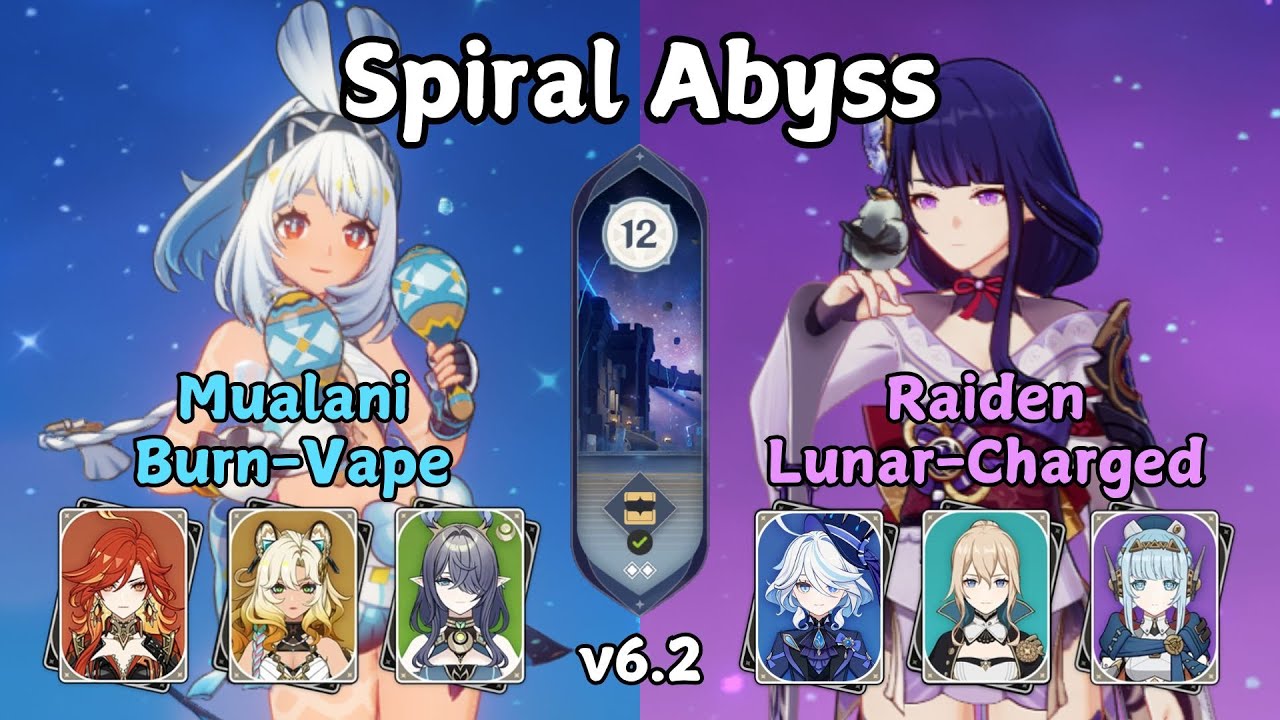 C0 Mualani Burn-Vape + C3 Raiden Lunar-Charged | Spiral Abyss 6.2 | Genshin Impact