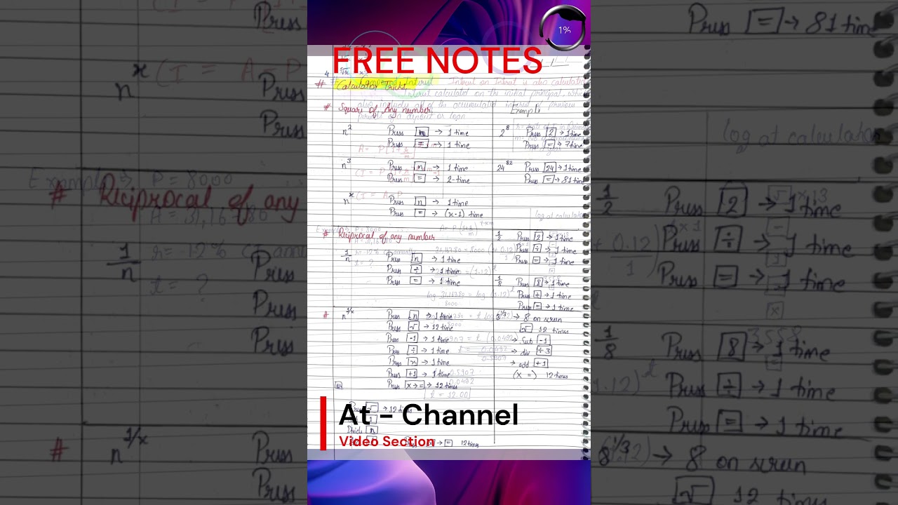 Handwritten Notes: Mathematics of Finance  - CA Foundation Quantitative Aptitude #handwrittennotes
